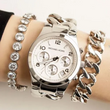 Buy Shop Michael Kors Runway Twist Silver Dial Silver Stainless Steel Strap Watch for Women - MK3149 USA Online