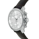 Buy Shop Tissot PRC 200 Chronograph Silver Dial Brown Leather Strap Watch For Men - T055.417.16.037.00 USA Online