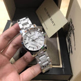 Buy Shop Burberry The City White Dial Silver Steel Strap Watch for Women - BU9144 USA Online
