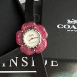 Buy Shop Coach Perry Silver Dial Black Leather Strap Watch for Women - 14503049 USA Online