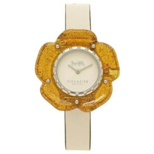 Buy Shop Coach Perry White Dial Beige Leather Strap Watch for Women - 14503050 USA Online