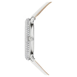 Buy Shop Swarovski Crystal Frost Silver Dial White Leather Strap Watch for Women - 5484070 USA Online