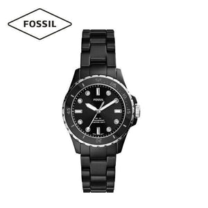 Buy Shop Fossil FB-01 Three-Hand Black Dial Black Ceramic Strap Watch for Women - CE1108 USA Online