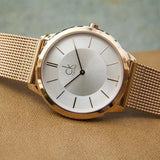 Buy Shop Calvin Klein Minimal White Dial Rose Gold Mesh Bracelet Watch for Men - K3M21626 USA Online