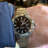 Buy Shop Tag Heuer Aquaracer Quartz Black Dial Silver Steel Strap Watch for Men - WAY1110.BA0928 USA Online