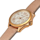 Buy Shop Fossil Cecile White Dial Beige Leather Strap Watch for Women - AM4532 USA Online