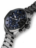 Buy Shop Diesel Mega Chief Chronograph Blue Dial Black Steel Strap Watch For Men - DZ4329 USA Online
