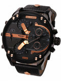 Buy Shop Diesel Mr Daddy 2.0 Chronograph Black Dial Black Leather Strap Watch For Men - DZ7350 USA Online