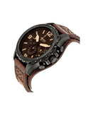 Buy Shop Fossil Nate Chronograph Brown Dial Brown Leather Strap Watch for Men - JR1511 USA Online