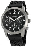 Buy Shop Fossil Pilot 54 Chronograph Black Dial Black Leather Strap Watch for Men - FS5181 USA Online