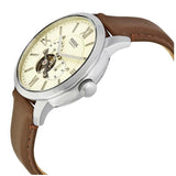 Buy Shop Fossil Townsman Automatic White Dial Brown Leather Strap Watch for Men - ME3064 USA Online