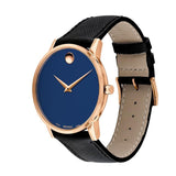 Buy Shop Movado Museum Sport Blue Dial Black Leather Strap Watch for Men - 0607266 USA Online