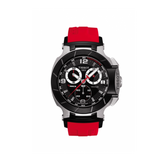 Buy Shop Tissot T Race Chronograph Black Dial Red Rubber Strap Watch for Men - T048.417.27.057.01 USA Online