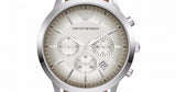 Buy Shop Emporio Armani Classic Chronograph Silver Dial Brown Leather Strap Watch For Men - AR2471 USA Online