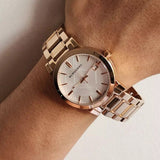 Buy Shop Burberry The City White Dial Rose Gold Steel Strap Watch for Women - BU9004 USA Online