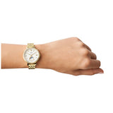 Buy Shop Fossil Jacqueline Moonphase Mother of Pearl Dial Gold Steel Strap Watch for Women - ES5167 USA Online