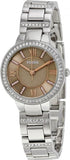 Buy Shop Fossil Virginia Taupe Dial Silver Steel Strap Watch for Women - ES4147 USA Online