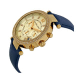 Buy Shop Michael Kors Parker Gold Dial Blue Leather Strap Watch for Women - MK2280 USA Online