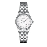 Mido Baroncelli III Automatic White Dial Silver Steel Strap Watch For Women - M7600.4.26.1