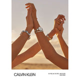 Buy Shop Calvin Klein Wavy Silver Dial Silver Steel Strap Watch for Women - K9U23146 USA Online
