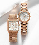 Buy Shop Guess Highline Off White Dial Rose Gold Stainless Steel Mesh Strap Watch For Women - W0826L3 USA Online