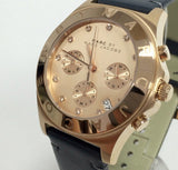 Buy Shop Marc Jacobs Blade Chronograph Rose Gold Dial Black Leather Strap Watch for Women - MBM1188 USA Online