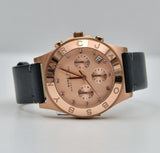 Buy Shop Marc Jacobs Blade Chronograph Rose Gold Dial Black Leather Strap Watch for Women - MBM1188 USA Online