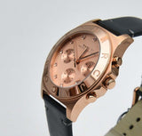 Buy Shop Marc Jacobs Blade Chronograph Rose Gold Dial Black Leather Strap Watch for Women - MBM1188 USA Online
