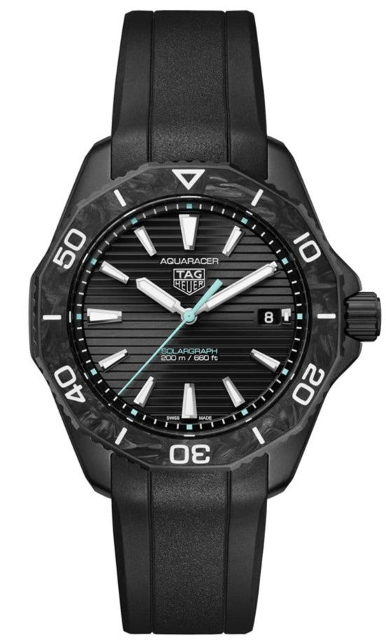 Buy Shop Tag Heuer Aquaracer Professional 200 Solargraph Quartz Black Dial Black Rubber Strap Watch for Men - WBP1112.FT6199 USA Online