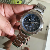 Buy Shop Fossil Bannon Multifunction Blue Dial Silver Steel Strap Watch for Men - BQ2503 USA Online