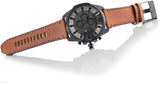 Diesel Mega Chief Grey Dial Brown Leather Strap Watch For Men - DZ4463