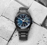 Citizen Eco Drive Blue Dial Black Steel Strap Watch For Men - AW0024-58LB