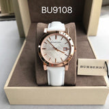 Buy Shop Burberry The City White Dial White Leather Strap Watch for Women - BU9108 USA Online