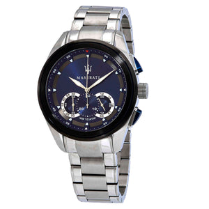 Buy Shop Maserati Traguardo Chronograph 45mm Blue Dial Stainless Steel Watch For Men - R8873612014 USA Online
