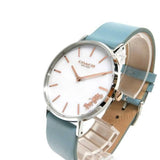Buy Shop Coach Perry Mother of Pearl White Dial Blue Leather Strap Watch for Women - 14503271 USA Online