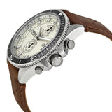 Fossil Wakefield Chronograph White Dial Brown Leather Strap Watch for Men - CH2943