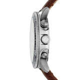 Buy Shop Fossil Wakefield Chronograph White Dial Brown Leather Strap Watch for Men - CH2943 USA Online