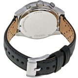 Buy Shop Fossil Wakefield Chronograph Blue Dial Black Leather Strap Watch for Women - CH2945 USA Online