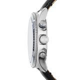 Buy Shop Fossil Wakefield Chronograph Blue Dial Black Leather Strap Watch for Women - CH2945 USA Online