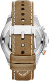 Fossil Wakefield Chronograph Cream Dial Brown Leather Strap Watch for Men - CH2951