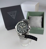 Buy Shop Guess Surge Chronograph Black Dial Silver Steel Strap Watch for Men - W1258G1 USA Online