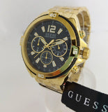 Buy Shop Guess Surge Chronograph Black Dial Gold Steel Strap Watch for Men - W1258G2 USA Online