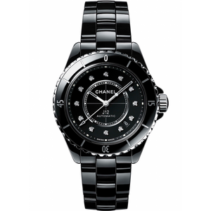 Buy Shop Chanel J12 Quartz Diamonds Black Dial Black Steel Strap Watch for Women - J12 H5701 USA Online