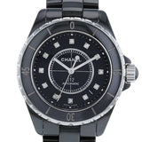 Buy Shop Chanel J12 Diamonds Black Dial Black Steel Strap Watch for Women - J12 H2569 USA Online
