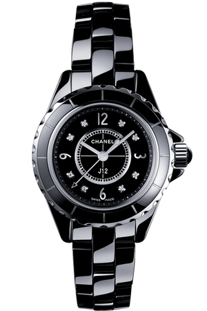 Buy Shop Chanel J12 Diamonds Black Dial Black Steel Strap Watch for Women - J12 H2569 USA Online