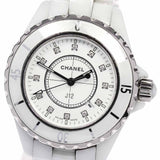 Buy Shop Chanel J12 Diamonds Ceramic White Dial White Steel Strap Watch for Women - J12 H1628 USA Online