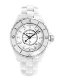 Buy Shop Chanel J12 Diamonds Ceramic White Dial White Steel Strap Watch for Women - J12 H1628 USA Online