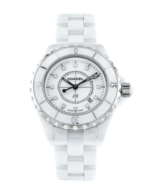 Buy Shop Chanel J12 Diamonds Ceramic White Dial White Steel Strap Watch for Women - J12 H1628 USA Online