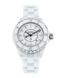 Buy Shop Chanel J12 Diamonds Ceramic White Dial White Steel Strap Watch for Women - J12 H1628 USA Online