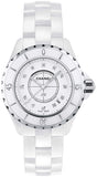 Buy Shop Chanel J12 Diamonds Ceramic White Dial White Steel Strap Watch for Women - J12 H1628 USA Online